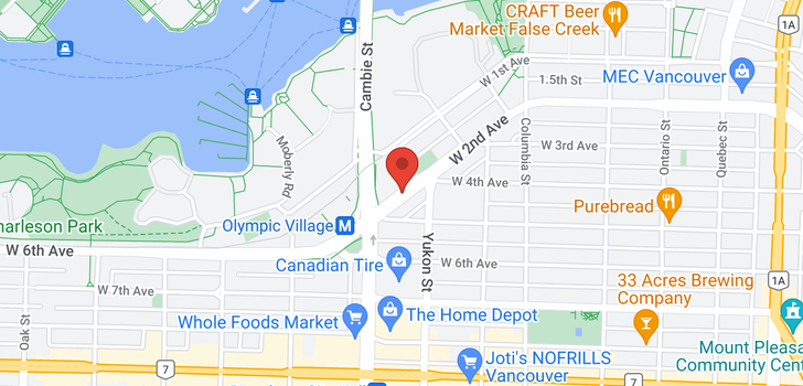 map of 1111 445 W 2ND AVENUE